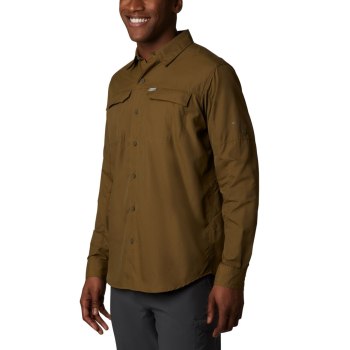 Columbia Silver Ridge 2.0 Long Sleeve, Camisa Verde Oliva Marrom Para Hombre | 318260-PQU